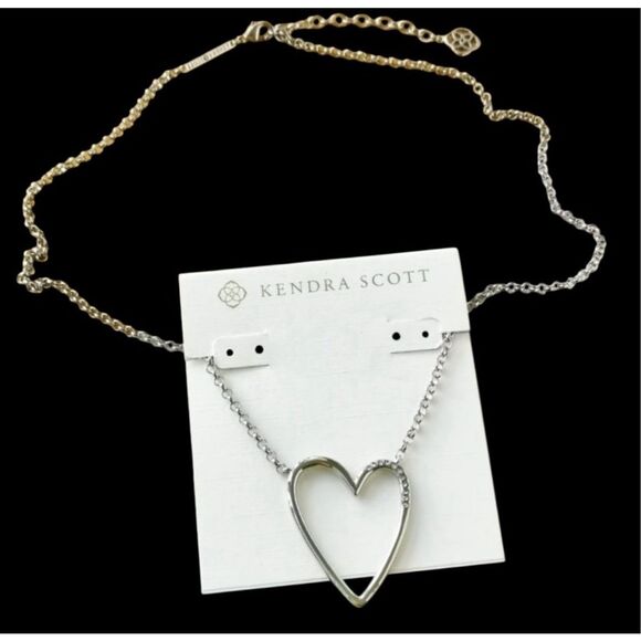 Kendra Scott NEW necklace - Ansley silver heart - Picture 9 of 11